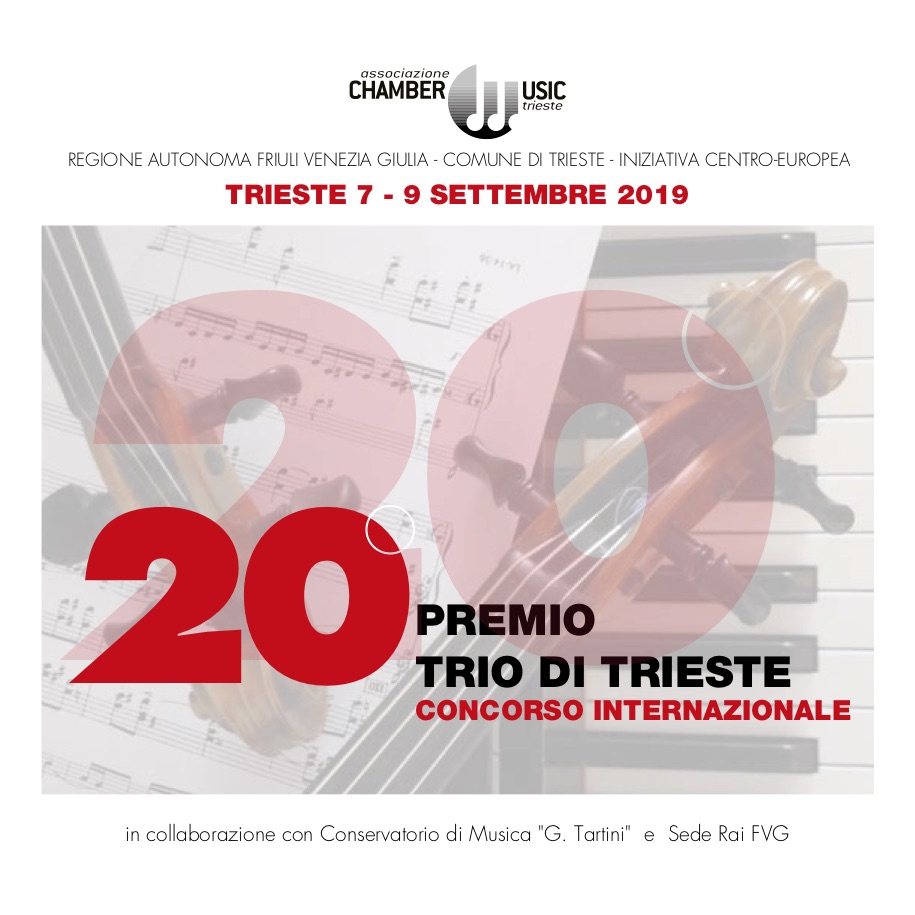 Dal 7 al 9 settembre a trieste la 20° Edizione  dedicata al Duo, Trio e Quartetto con pianoforte ed archi